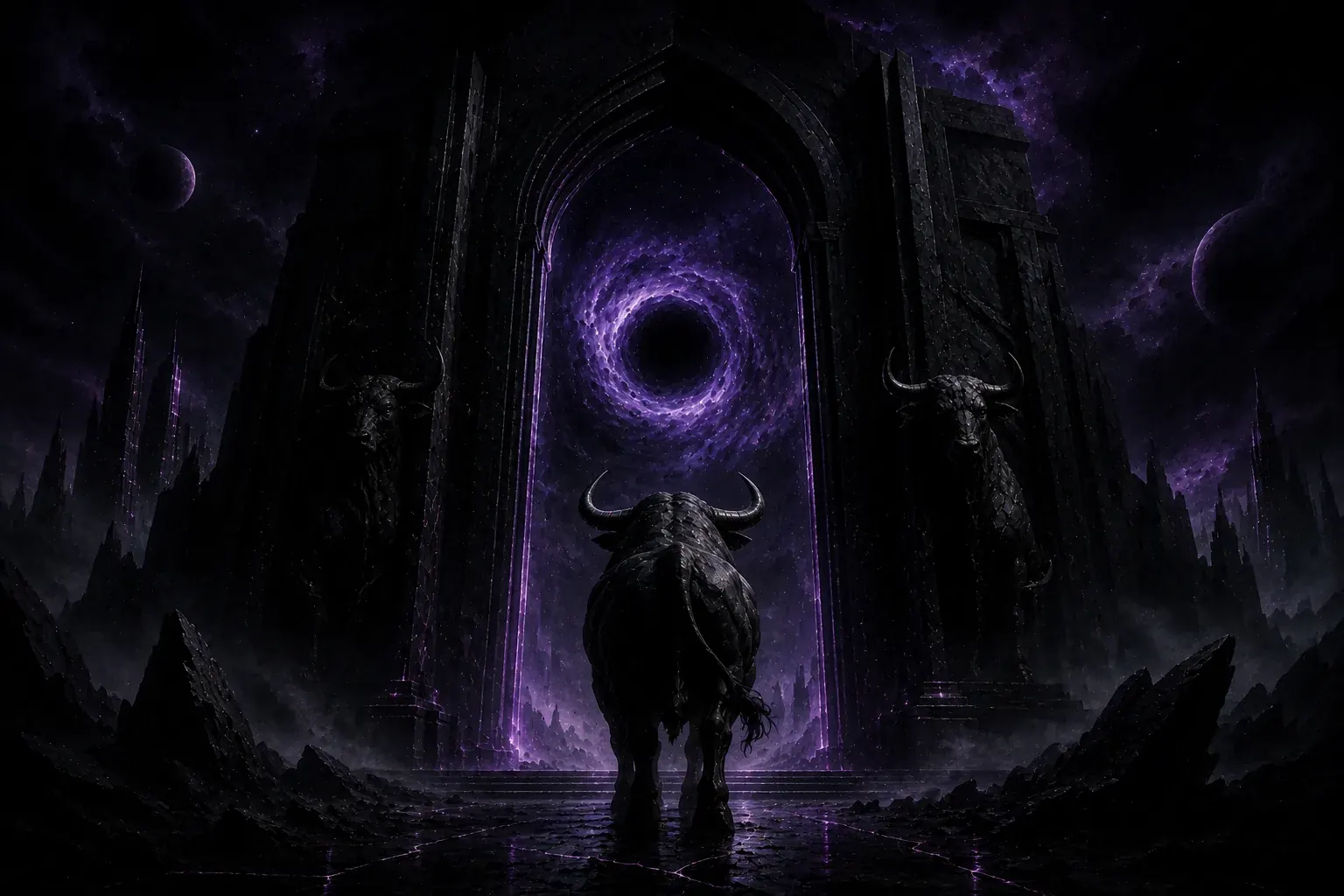 The Black Coin gate artwork